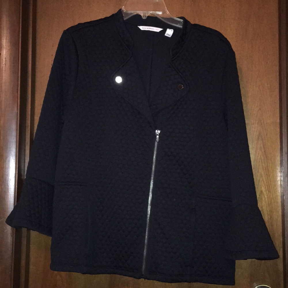 NWOT Isaac Mizrahi Black motorcycle jacket